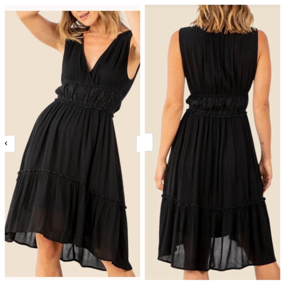 Love Stitch Porsha Black Gauze Eyelet Dress